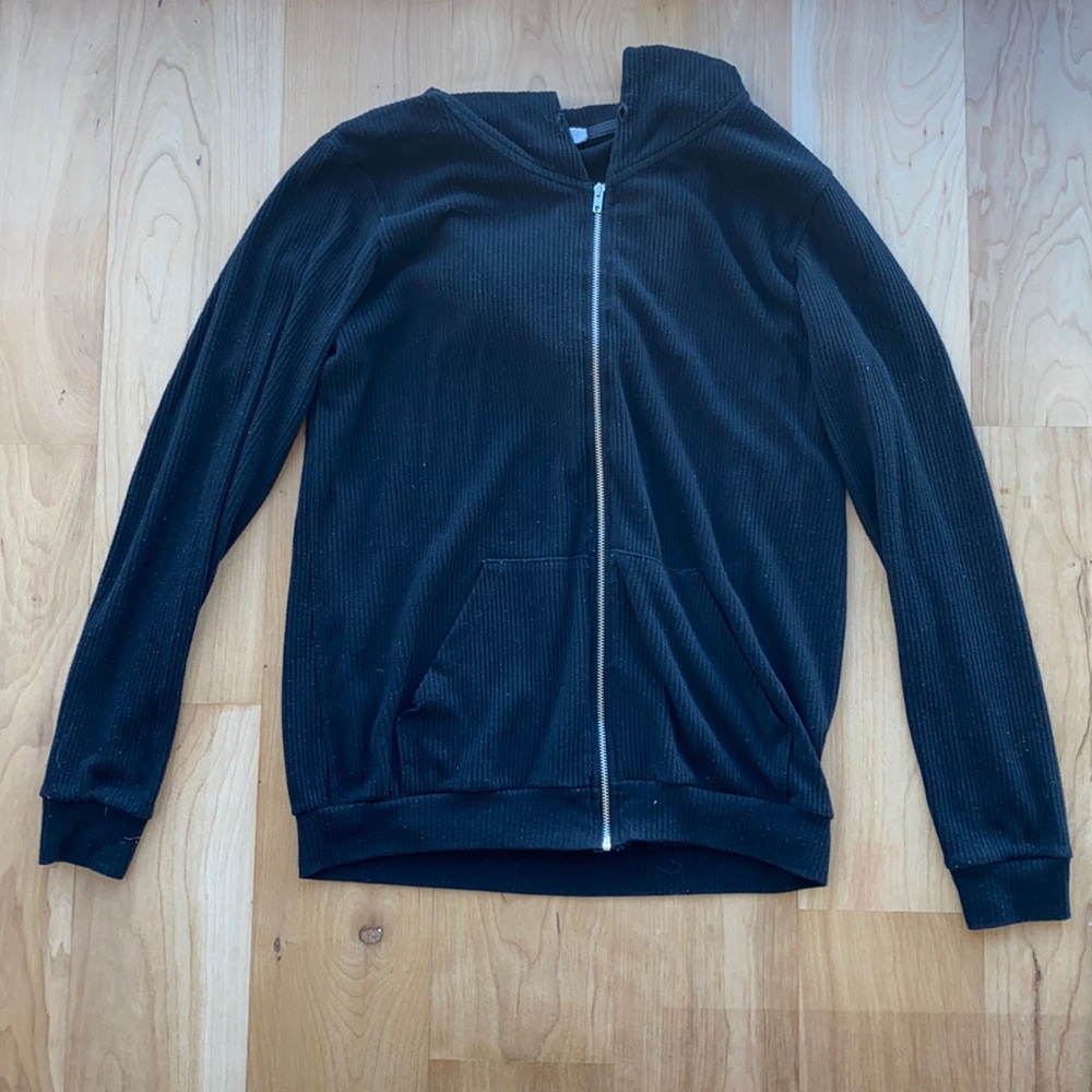 Black Full Zip Up Sweatshirt